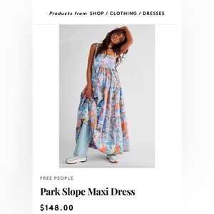 Free people park, slope, maxi dress